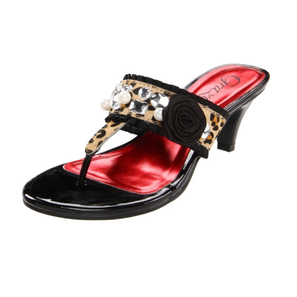 Grazie Giada tan leopard embellished sandals